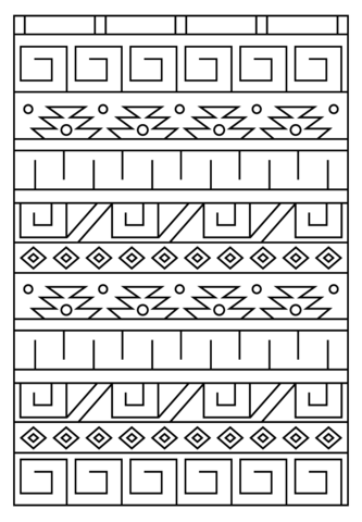 Inca Pattern Coloring Page